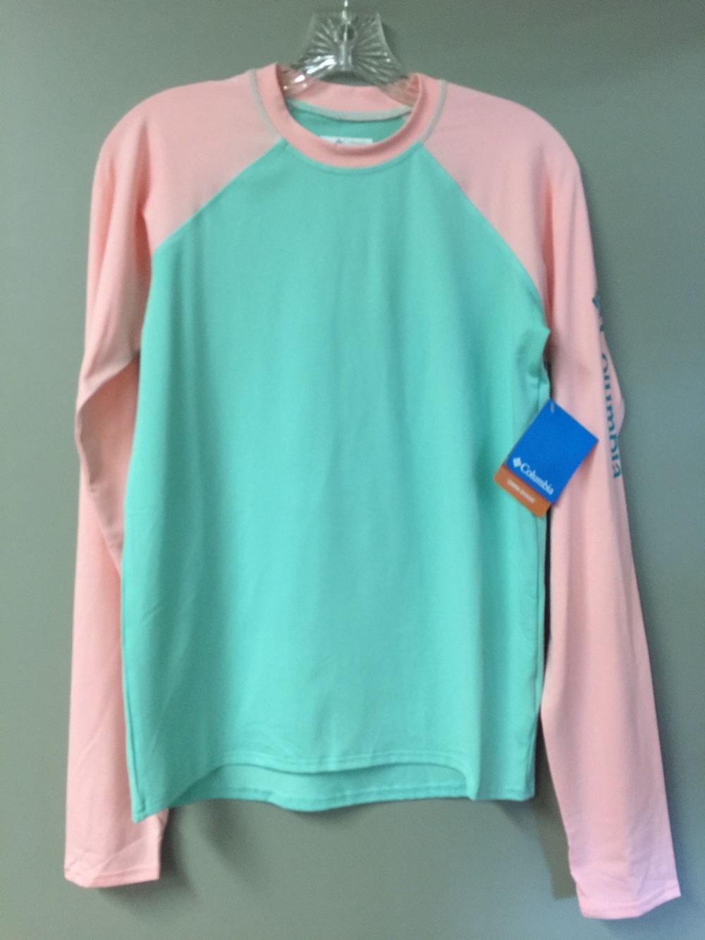 Sandy Shores Long Sleeve Sun guard - Youth- Green Bodice/Pink Sleeve